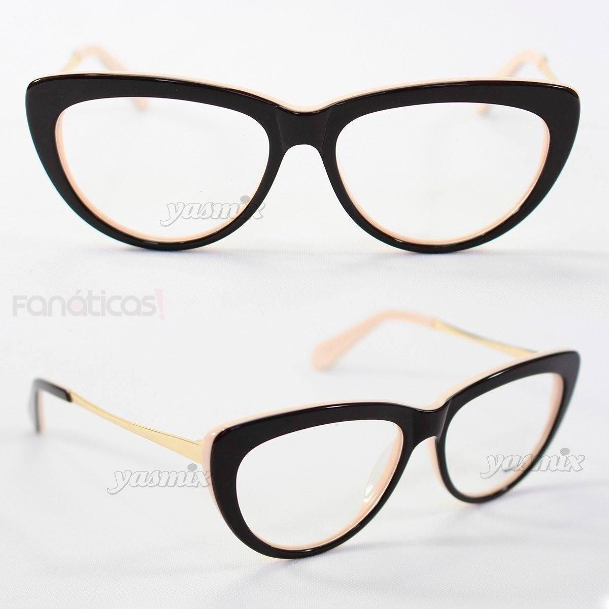 Armação de Óculos Gatinho VMU01V Marrom e Creme